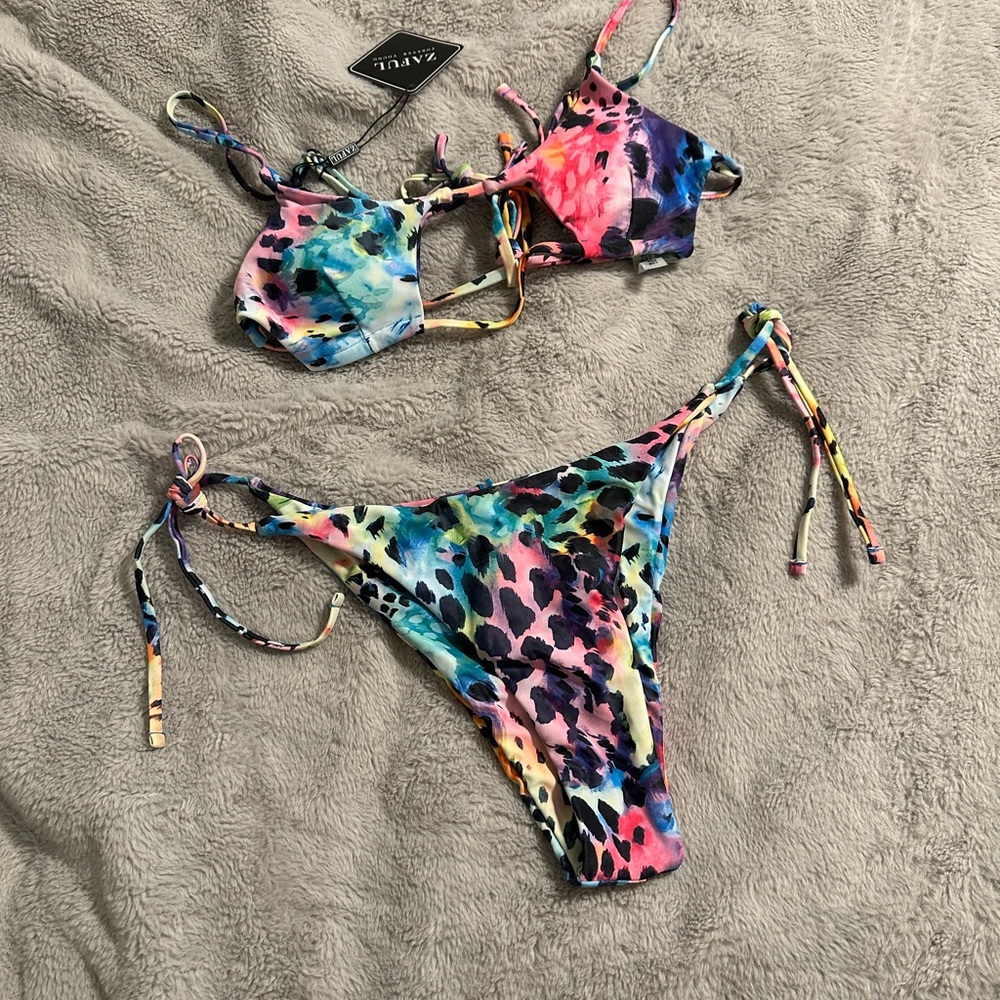 Zaful multi cheetah bikini